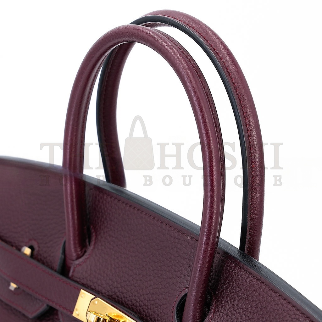 H**me5 BIRKIN 30 TOGO LEATHER BURGUNDY GOLD BUCKLE BAG 8575895581 (30*22*15cm) Master Quality
